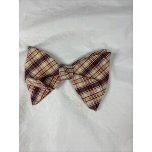 Vintage Plaid Dress Bowtie Double‎ Tie Clip On Rust Resistant